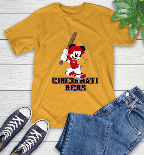 MLB Baseball Cincinnati Reds Cheerful Mickey Mouse Shirt T-Shirt 3