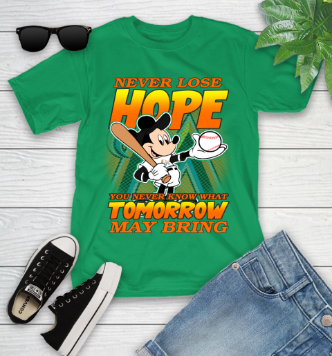 Miami Marlins MLB Baseball Mickey Disney Never Lose Hope Youth T-Shirt 8