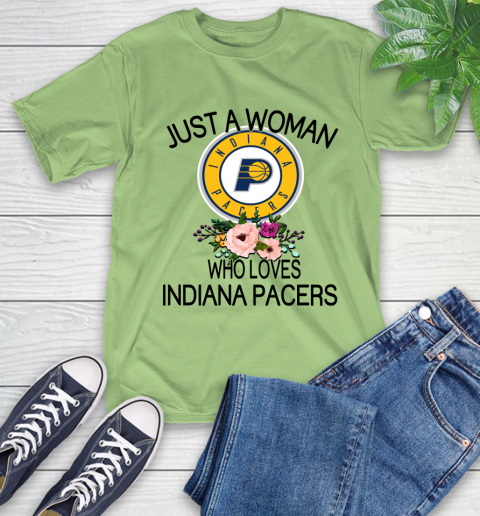 NBA Just A Woman Who Loves Indiana Pacers Basketball Sports T-Shirt 9