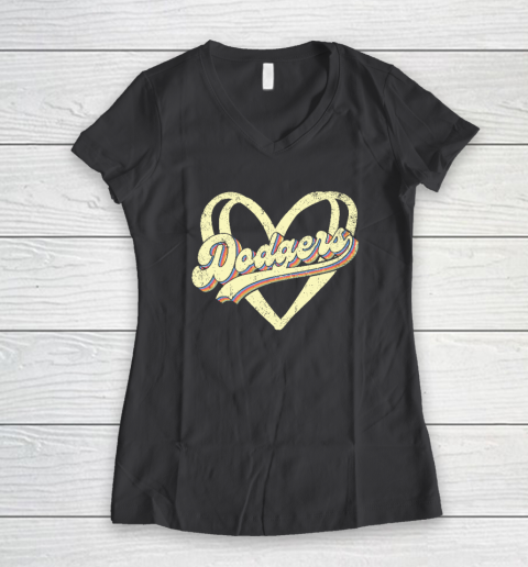 Dodgers Lover Women's V-Neck T-Shirt 4