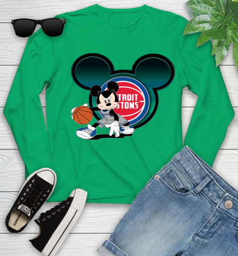 NBA Detroit Pistons Mickey Mouse Disney Basketball Youth Long Sleeve 6