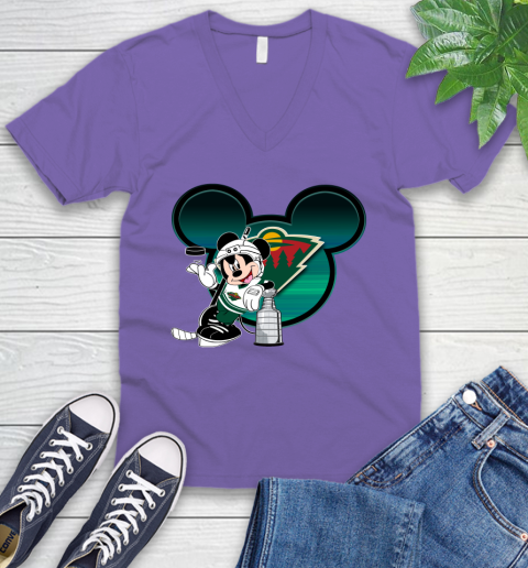 NHL Minnesota Wild Stanley Cup Mickey Mouse Disney Hockey T Shirt V-Neck T-Shirt 10