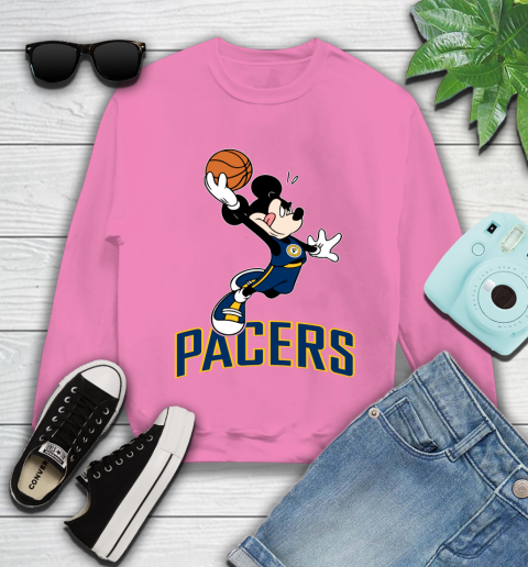 NBA Basketball Indiana Pacers Cheerful Mickey Mouse Shirt Youth Sweatshirt 6