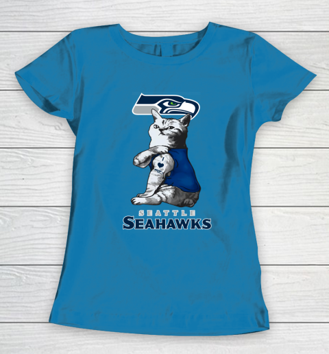 NFL Football My Cat Loves Seattle Seahawks Women s T Shirt Tee
