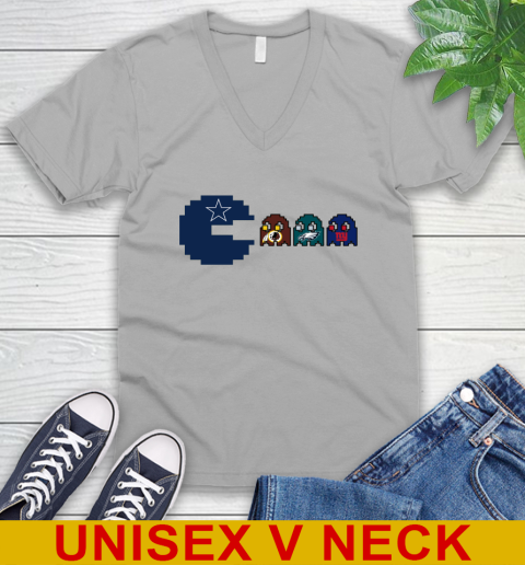 Dallas Cowboy NFL Football Pac Man Champion V-Neck T-Shirt 4
