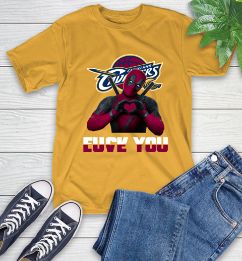 NBA Cleveland Cavaliers Deadpool Love You Fuck You Basketball Sports T-Shirt 2