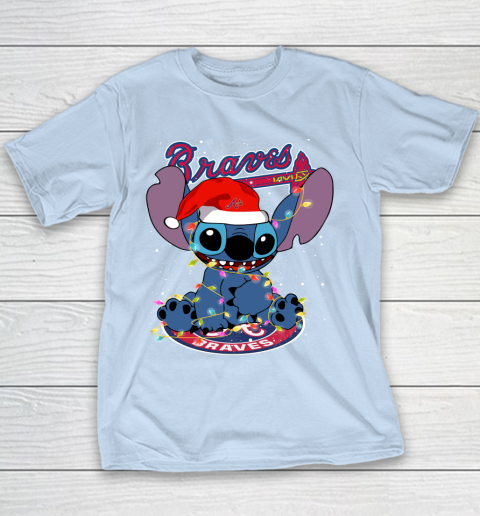 Atlanta Braves MLB noel stitch Baseball Christmas Youth T-Shirt 4