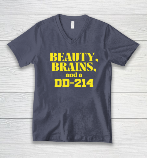 Beauty Brains And A DD-214 V-Neck T-Shirt 6