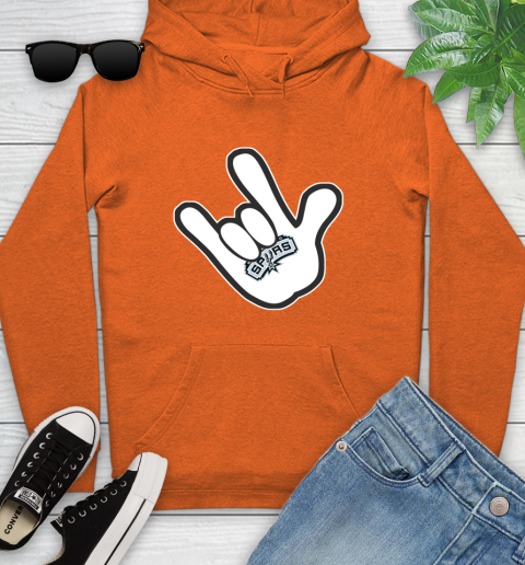 San Antonio Spurs NBA Basketball Mickey Rock Hand Disney Youth Hoodie 5
