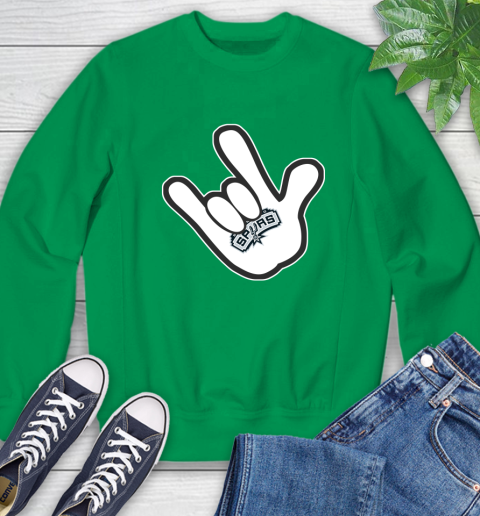 San Antonio Spurs NBA Basketball Mickey Rock Hand Disney Sweatshirt 6