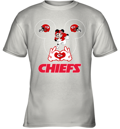 I Love The Chiefs Mickey Mouse Kansas City Chiefs Youth T-Shirt