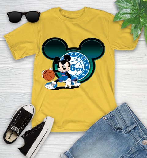 NBA Philadelphia 76ers Mickey Mouse Disney Basketball Youth T-Shirt 20