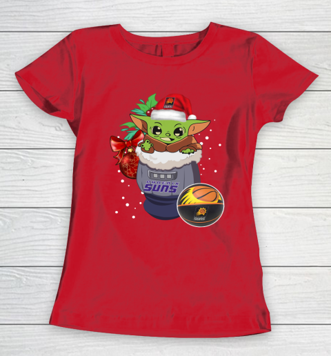 Phoenix Suns Christmas Baby Yoda Star Wars Funny Happy NBA Women's T-Shirt 10