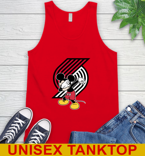 Portland Trail Blazers NBA Basketball Dabbing Mickey Disney Sports Tank Top - Image 7