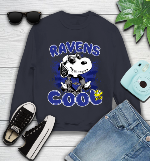 NFL Football Baltimore Ravens Cool Snoopy Shirt Youth Sweatshirt 2