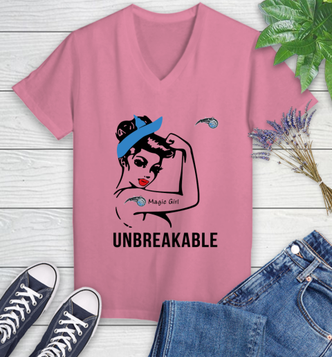 NBA Orlando Magic Girl Unbreakable Basketball Sports Women's V-Neck T-Shirt 8