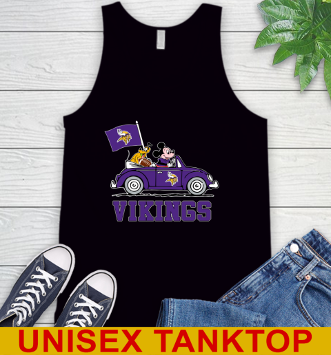 NFL Football Minnesota Vikings Pluto Mickey Driving Disney Shirt Tank Top 2