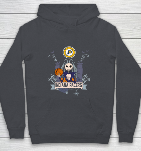 NBA Indiana Pacers Basketball Jack Skellington Halloween Youth Hoodie 5
