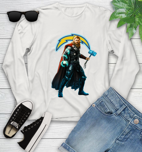 NFL Thor Avengers Endgame Football Los Angeles Chargers Youth Long Sleeve 12