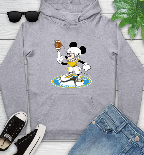 NFL Football Los Angeles Chargers Cheerful Mickey Disney Shirt Youth Hoodie 6