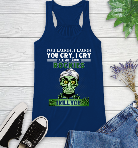 MLB Talk Shit About Colorado Rockies I Kill You Achmed The Dead Terrorist Jeffrey Dunham Racerback Tank 8