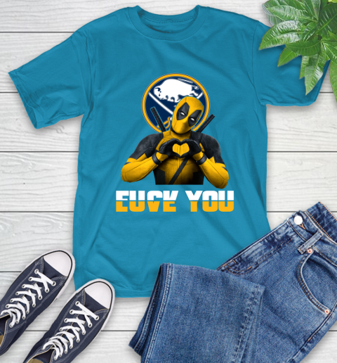 NHL Buffalo Sabres Deadpool Love You Fuck You Hockey Sports T-Shirt 9