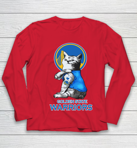 NBA Basketball My Cat Loves Golden State Warriors Youth Long Sleeve 8