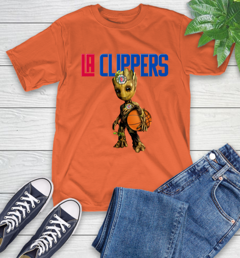LA Clippers NBA Basketball Groot Marvel Guardians Of The Galaxy T-Shirt 5