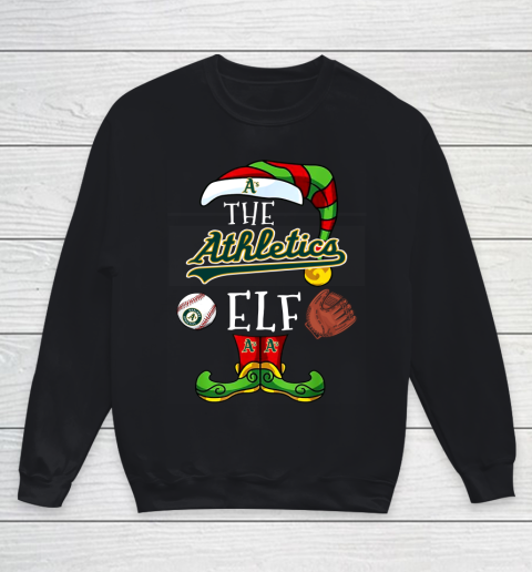 Oakland Athletics Christmas ELF Funny MLB Youth Sweatshirt