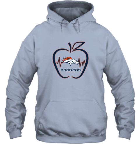 Apple Heartbeat Teacher Symbol Denver Broncos Youth Sweatshirt 