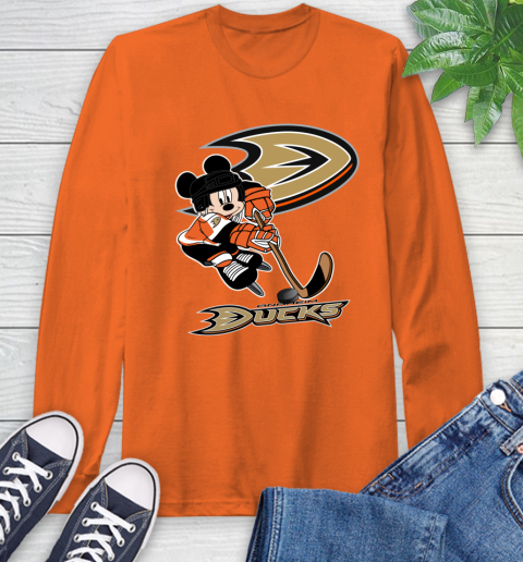 NHL Anaheim Ducks Mickey Mouse Disney Hockey T Shirt Long Sleeve T-Shirt 5