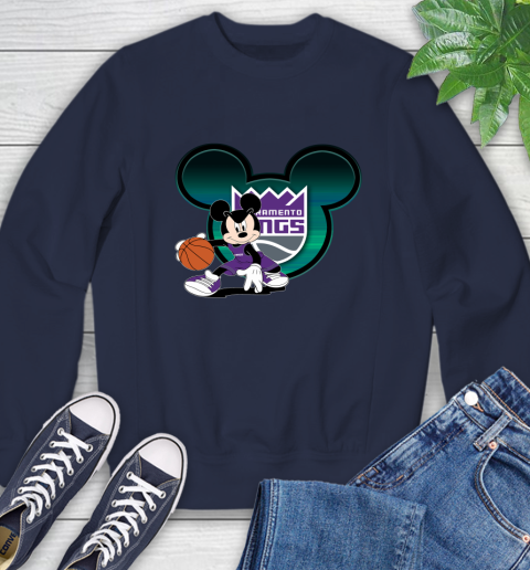 NBA Sacramento Kings Mickey Mouse Disney Basketball Sweatshirt 3