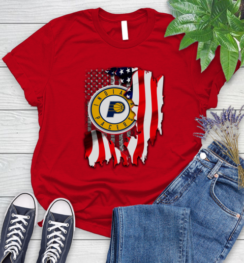 Indiana Pacers NBA Basketball American Flag Women's T-Shirt 14 Indiana Pacers NBA Basketball American Flag Women's T-Shirt - Image 14