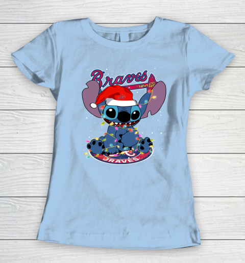 Atlanta Braves MLB noel stitch Baseball Christmas Women's T-Shirt 4