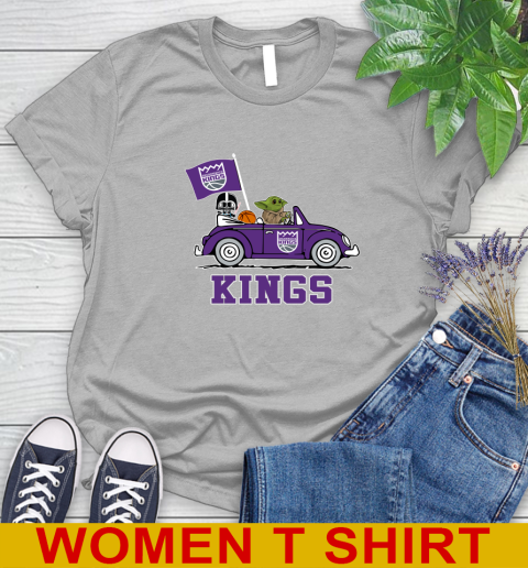 NBA Basketball Sacramento Kings Darth Vader Baby Yoda Driving Star Wars Shirt Women's T-Shirt 5