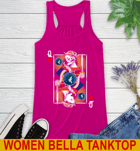 NBA Basketball Minnesota Timberwolves The Queen Of Hearts Card Shirt Racerback Tank 6
