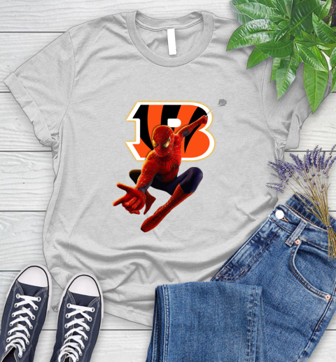 NFL Spider Man Avengers Endgame Football Cincinnati Bengals Women's T-Shirt