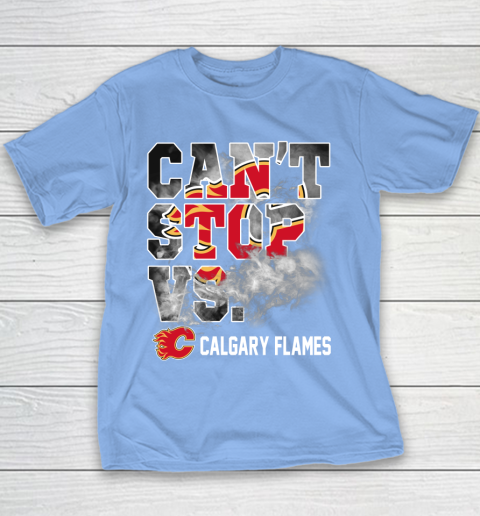 NHL Calgary Flames Hockey Can't Stop Vs Youth T-Shirt 8