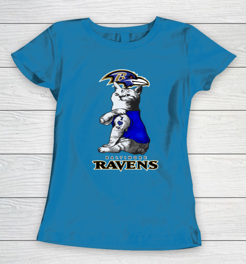 NFL Football My Cat Loves Baltimore Ravens Women's T-Shirt 7 NFL Football My Cat Loves Baltimore Ravens Women's T-Shirt - Image 7