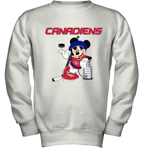 Mickey Montreal Canadiens With The Stanley Cup Hockey NHL Youth Sweatshirt