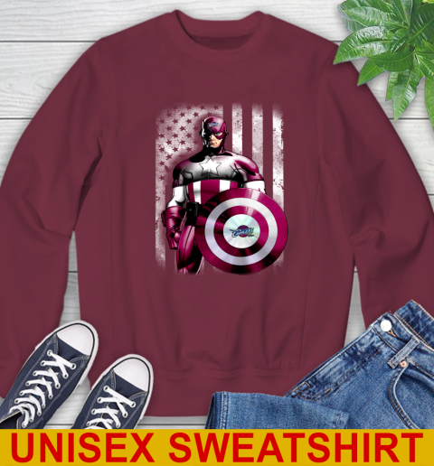 Cleveland Cavaliers NBA Basketball Captain America Marvel Avengers American Flag Shirt Sweatshirt 6