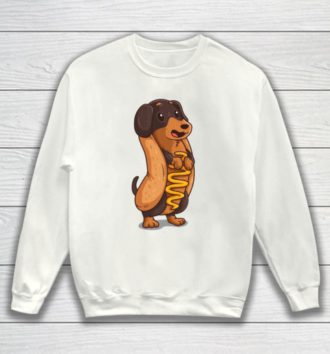 Wiener Dog Hotdog Bun Dachshund Funny Foodie Gift Hot Dog Sweatshirt