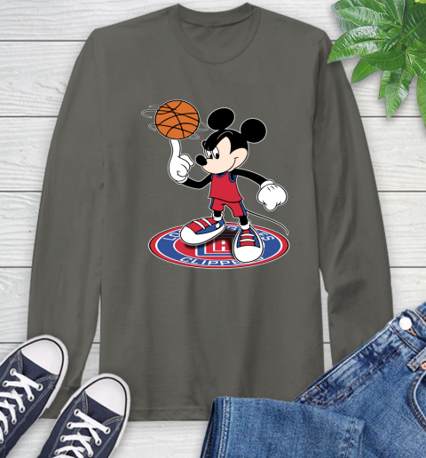 NBA Basketball LA Clippers Cheerful Mickey Disney Shirt Long Sleeve T-Shirt 9