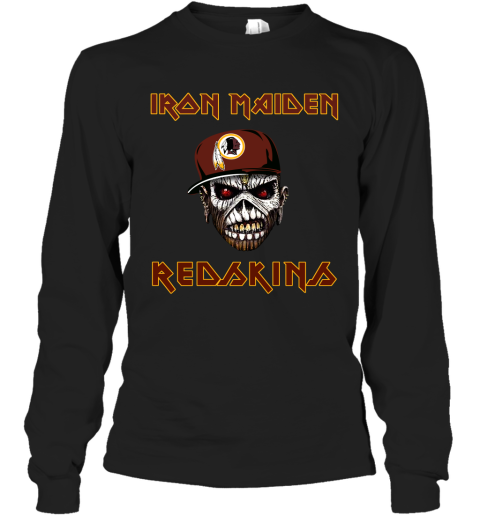 NFL Washington Redskins Iron Maiden Rock Band Music Football Sports rQR5SopAJ5n long sleeve tee 14 95 151514 front black