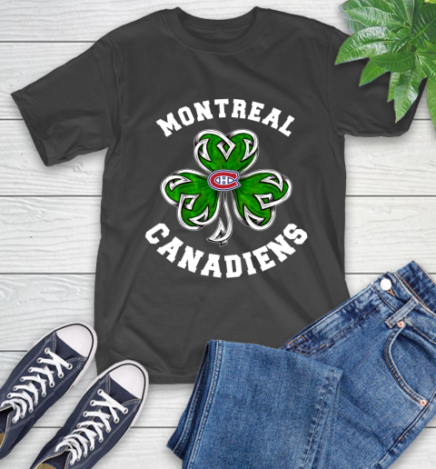 NHL Montreal Canadiens Three Leaf Clover St Patrick's Day Hockey Sports T-Shirt