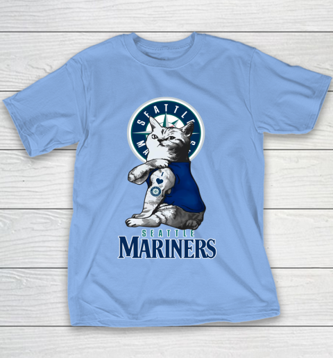 MLB Baseball My Cat Loves Seattle Mariners Youth T-Shirt 9 MLB Baseball My Cat Loves Seattle Mariners Youth T-Shirt - Image 9
