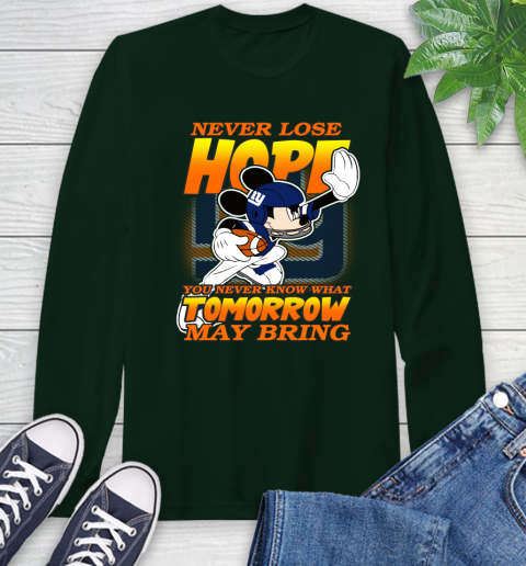 New York Giants NFL Football Mickey Disney Never Lose Hope Long Sleeve T-Shirt 7