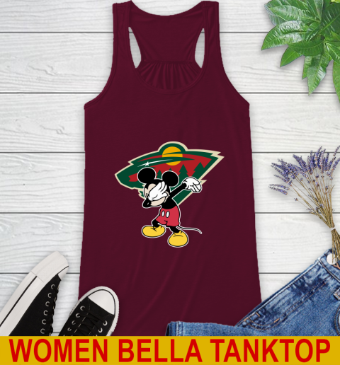 Minnesota Wild NHL Hockey Dabbing Mickey Disney Sports Racerback Tank 3