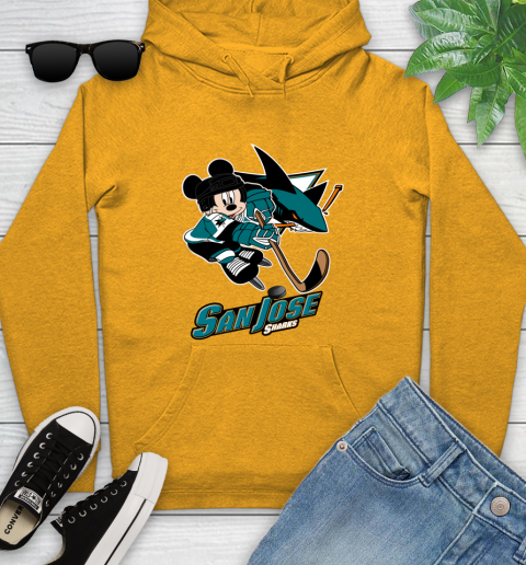 NHL San Jose Sharks Mickey Mouse Disney Hockey T Shirt Youth Hoodie 3