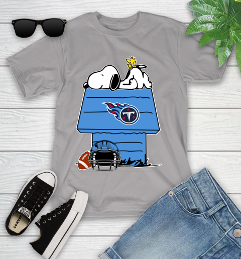 Tennessee Titans NFL Football Snoopy Woodstock The Peanuts Movie Youth T-Shirt 4